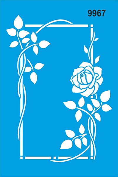 StencilSepeti Gül Ve Sarmaşık - Stencil Boyama Şablonu 20x30