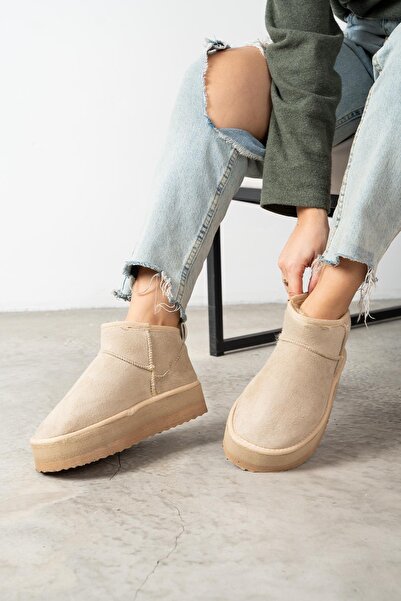 ZENNESHOES Thick Soled Mini Women's Boots with Fur Inside
