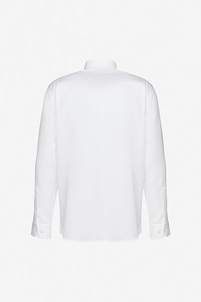 BROOKS BROTHERS Ανδρικό λευκό 100% βαμβακερό πουκάμισο ιταλικού γιακά με λεπτή εφαρμογή