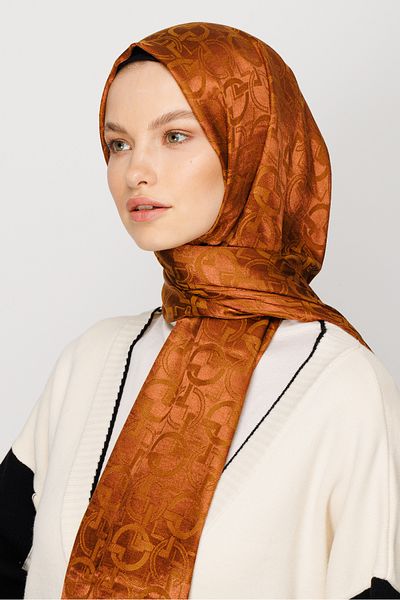 Mooncorn شال جاكار لامع بنمط لونغار