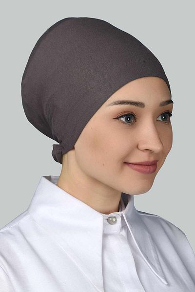 Altobeh Γυναικείο πρακτικό χωρίς ραφή κορδόνι Hijab Χτενισμένο βαμβακερό καπέλο Dark Mink