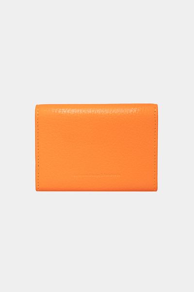 Grande 3639 Genuine Real Leather Women Men Magnetic Accordion Wallet Card Holder Orange