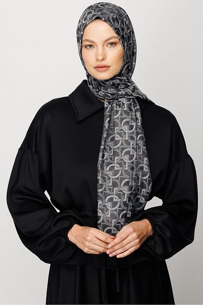 Mooncorn Longar Pattern Shiny Jacquard Shawl
