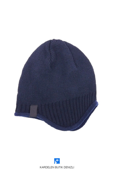 Kardelen Butik Denizli Kış, Kadın ve Erkekler İçin Kulak Koruyuculu, İçi Polarlı, Düz Bere