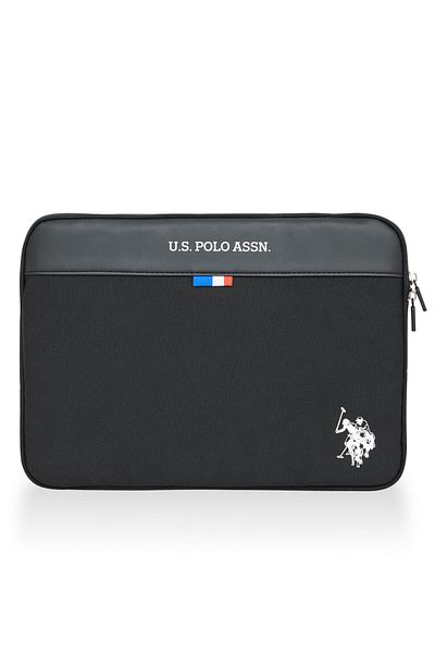 U.S. Polo Assn. قاعدة. بولو أسن. 23698 حقيبة كمبيوتر محمول للجنسين مع مقصورة سوداء