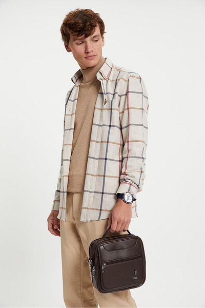 U.S. Polo Assn. Base. Polo Assn 6760 Men's Handbag Shoulder Bag Crossbody Bag Brown