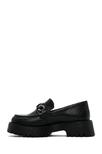 Derimod Women's Leather Buckle Masculine Loafer