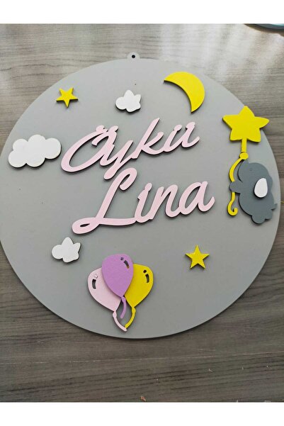 Genel Markalar Özel Konsept Tasarım Isimli Bebek Çocuk Kapı Süsü