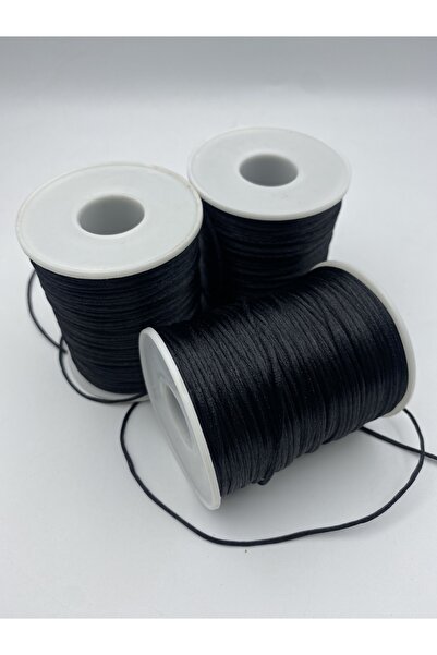 Hedef Bijuteri 10 Metre Floş İp,Siyah Renk Floş İp, 1mm Floş ip / Sıçan Kuyru...
