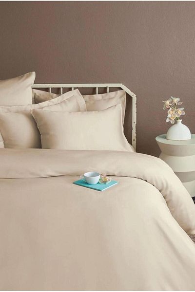 İssimo Home Simply Orchid Beige Cotton Satin Double Duvet Cover Set