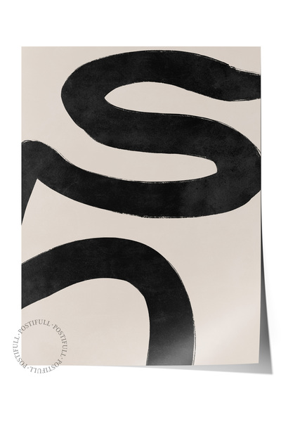 Postifull Siyah Beyaz Soyut Temalı Duvar Posteri, Modern Çerçevesiz Poster - ...