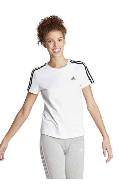 adidas Beyaz Kadın Yuvarlak Yaka T-Shirt GL0783-W 3S T WHI