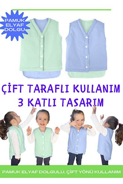 Joyous Mom Kids Üst Kalite Müslin Bebek Yelek Organik Müslin Çocuk Yelek Yeni...