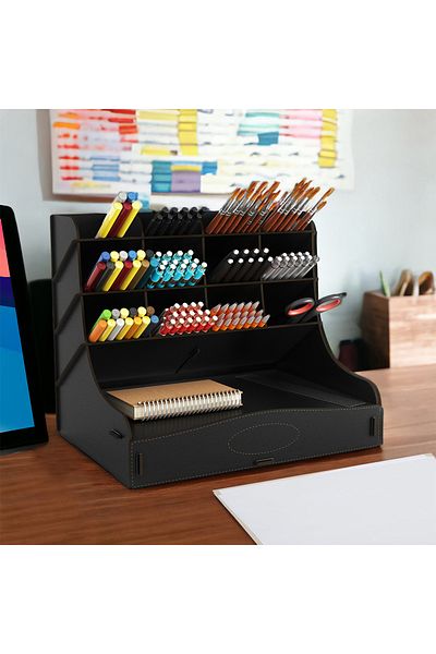 Mingitav Chamber 12 Compartment Large Size A4 Document Shelf - Pen Holder and Desktop Organizer with Drawer