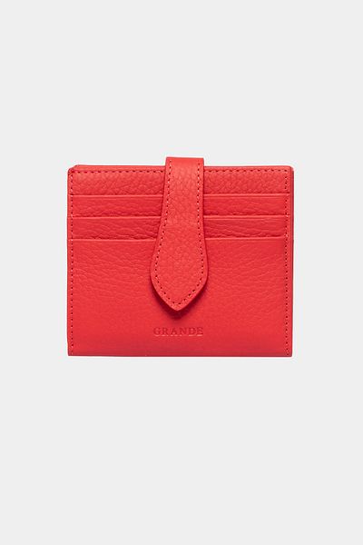 Grande 3803 Genuine Real Leather Women's Men's Wallet Red