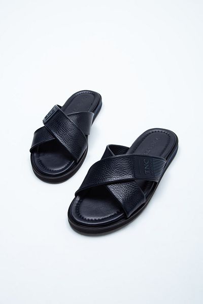 Tamer Tanca Men's Genuine Leather Flat Slippers 537 581 Erk Trlk Y23