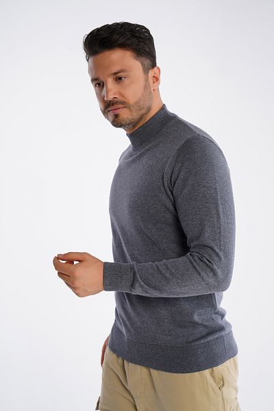 Trist Star Men's Ink 100% Cotton Half Turtleneck Knitwear Sweater Trist-1104