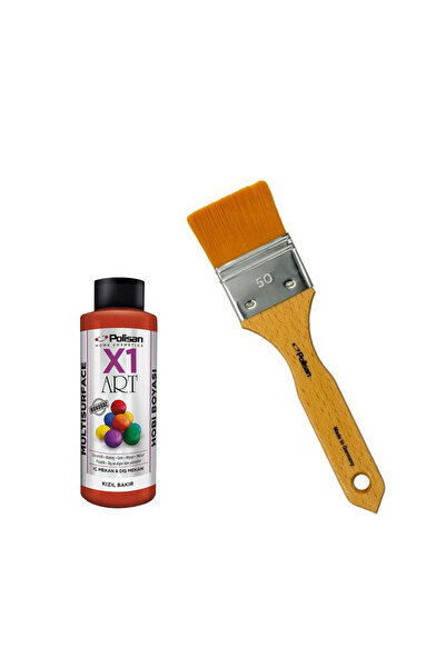 Polisan X1 Art Yaldızlı Akrilik Hobi Boyası 120ml - Kızıl Bakır + X1 Art Pro ...
