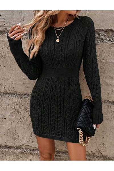 Bracha Saç Örgü Model Belden Oturtmalı Model Triko Elbise