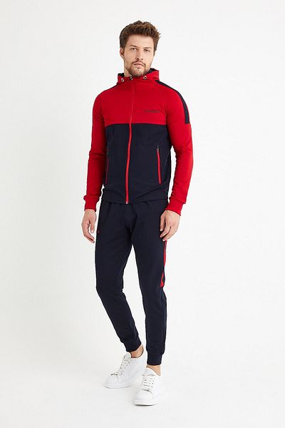 Mens red sweatsuit store