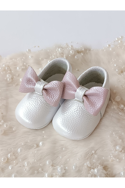 Hodore Sofia Mother of Pearl Genuine Leather Baby Loafers