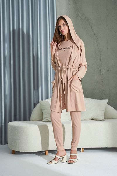 Sevim 15337 SET PIJAMA 3 PIECE BRODAT