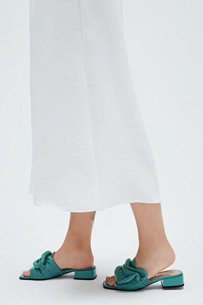 Tamer Tanca Women's Genuine Leather Heeled Slippers 472 669 Bn Trlk Y23