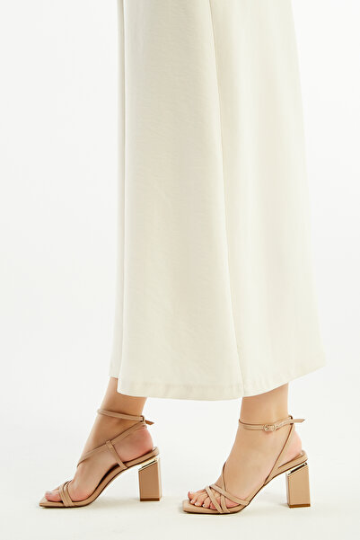 Tamer Tanca Γυναικεία Vegan πέδιλα με τακούνι 909 7003 Bn Sndlt Y23