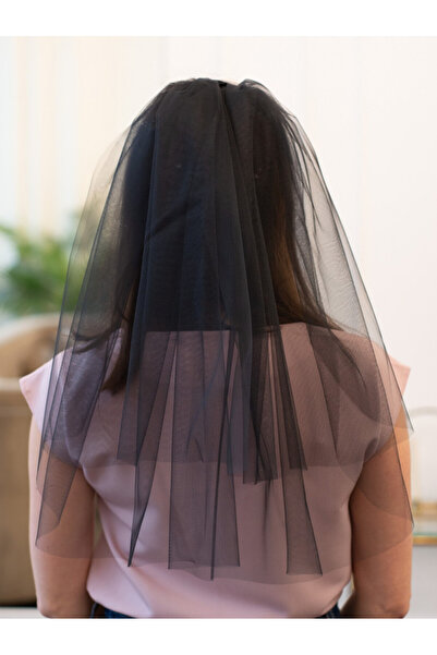 BBA TULLE STORE Voal scurt negru Mireasă, voal, accesoriu pentru rochie de mi...