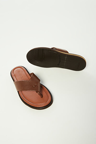 Tamer Tanca Erkek Hakiki Deri Parmak Arası Terlik 537 582 Erk Trlk Y23