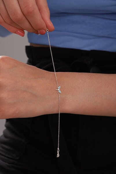 KAR DİAMOND 925 Ayar Gümüş Zincirli Firuze Taşlı Minimal Yusufçuk Modeli Bile...