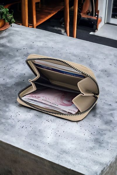 HAMILTON Original Women's Mink Wallet with Card Holder and Coin Compartment Zippered Soft Leather Stylish Mini Card Holder
