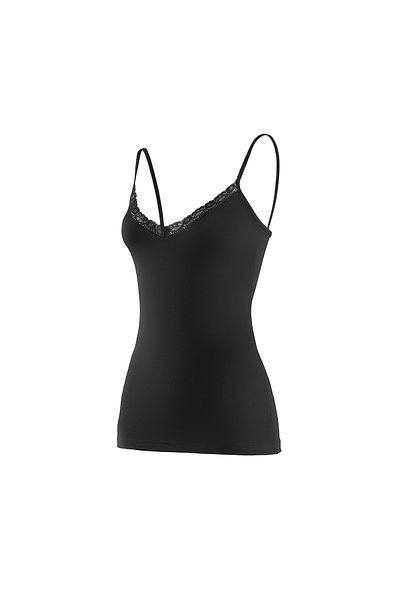 YILDIZ Modal V-Neck Lace Undershirt Black