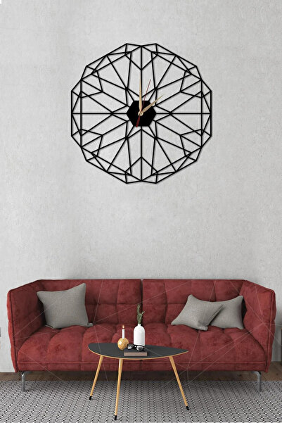 karbonsoft Ahşap Lazer Kesim Geometrik Duvar Saati