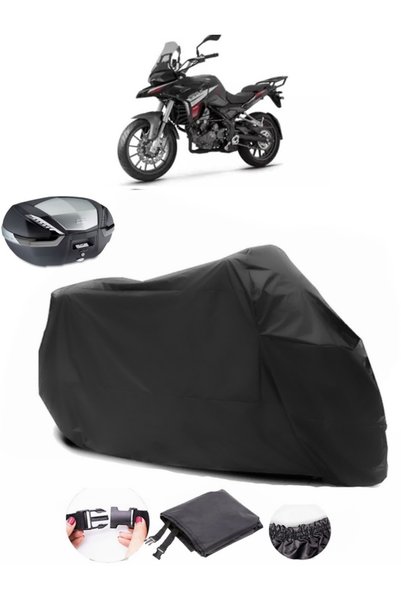 Breen Black Benelli Trk 251 Rear Bag Compatible Tarpaulin Motorcycle Tarpauli...