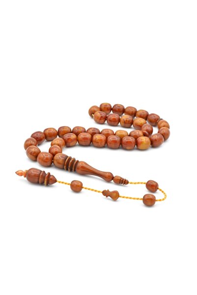 Murty99 Систематични бъчвообразни кафяви пресовани кехлибарени молитвени мъниста