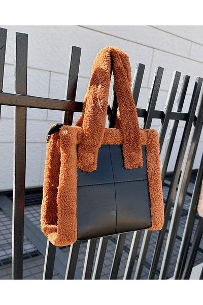 Mojeva Helen Square Fluffy Detail Γυναικεία τσάντα ώμου χειρός