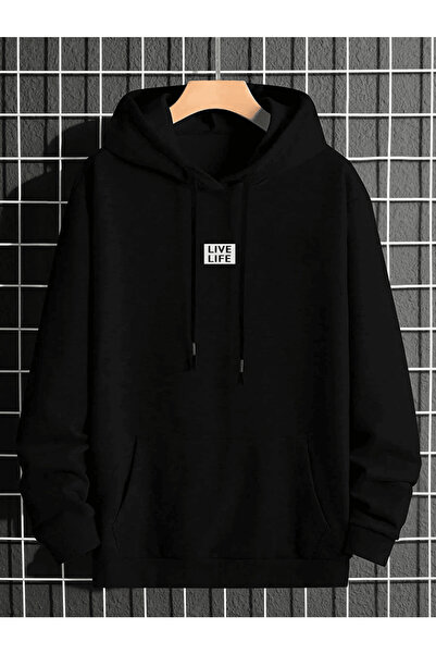 MAGORS SVART WEAR Hanorac cu mânecă lungă din bumbac imprimat Live Life