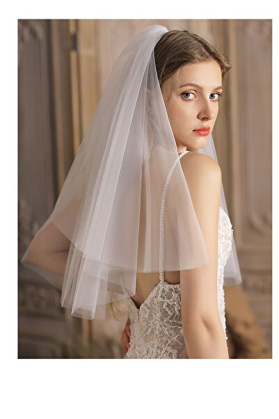 BBA TULLE STORE Voal cu două straturi de 60*40 cm, accesoriu de mireasă, acce...