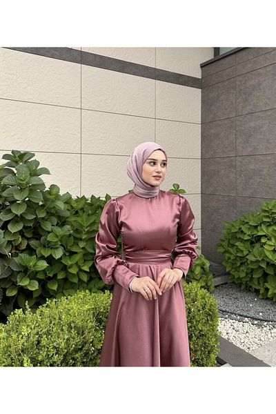 BYATEİLER Janjan Patterned Dried Rose Chiffon Shawl