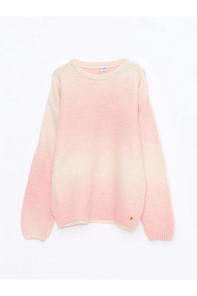 LC Waikiki LCW Kids Crew Neck Tie Dye Print Μακρυμάνικο Πλεκτό Πουλόβερ για κορίτσια