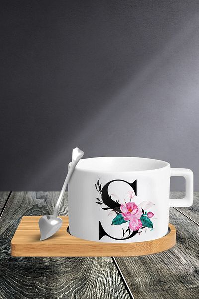 yhfoto S Letter Cup Set - Nescafe Cup Mug White - Tkm43