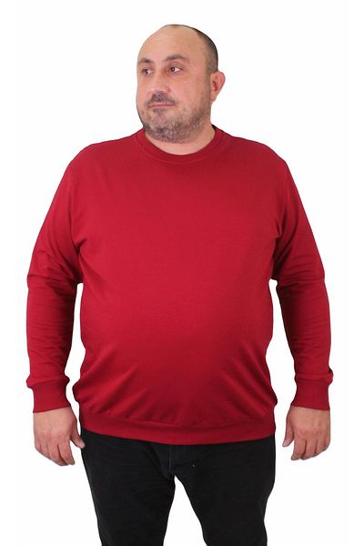 MocGrande Large Size Crew Neck Classic Sweat 23216 Claret Red