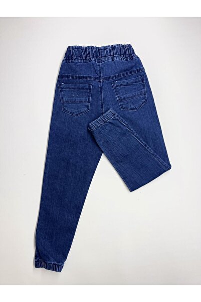 CANBİX Erkek Çocuk Yapıştırma Cepli Mavi Kot Pantolon (Bir beden büyük almanız tavsiye edilir.)