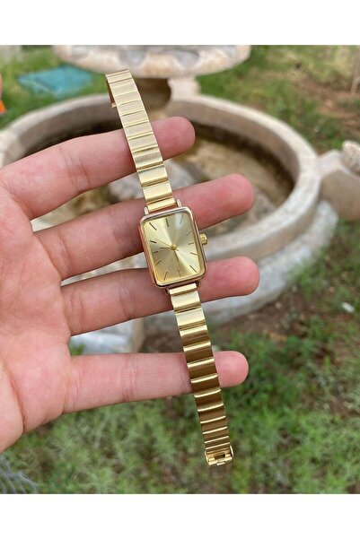 ÇENÇEN Minimal Gold Renk Klipsli Kordon Kol Saati