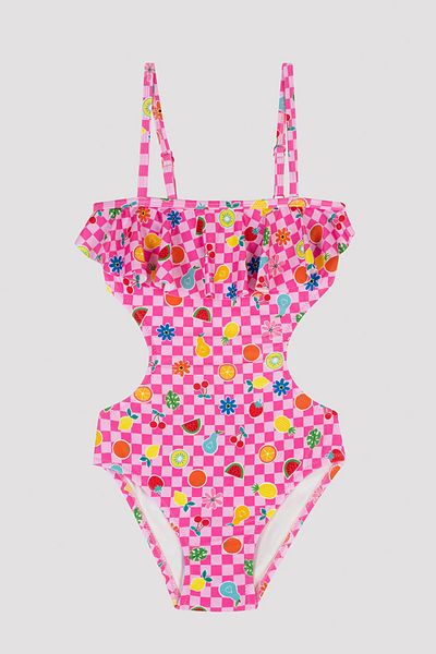 LC Waikiki Girl's Fruit Patterned Swimsuit