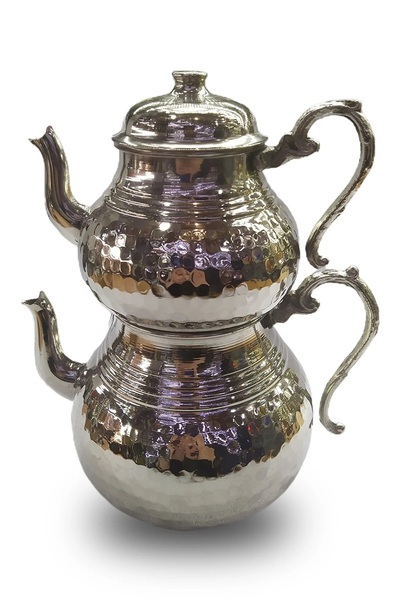 KT HOME Çaydanlık Bakır Darbeli El Işi Dövme Büyük Boy Bakır Çaydanlık 2-3 Ki...