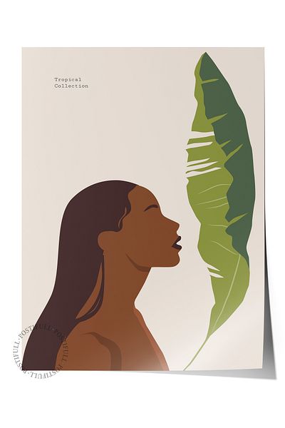 Postifull Αφίσα με θέμα το Tropical Aesthetic Duar - Διακόσμηση χωρίς πλαίσιο, σαλόνι, κουζίνα και υπνοδωμάτιο