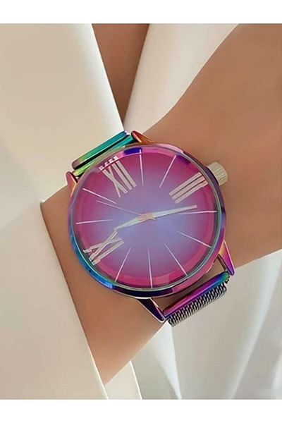 İSTLİV Unisex Model Color Screen Magnet Wristwatch (for Those Who Love Big Case)