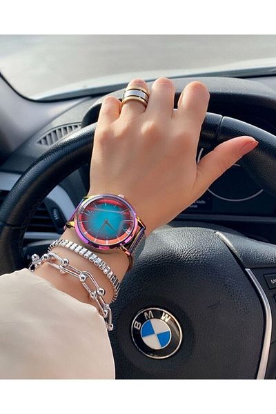 İSTLİV Unisex Model Color Screen Magnet Wristwatch (for Those Who Love Big Case)